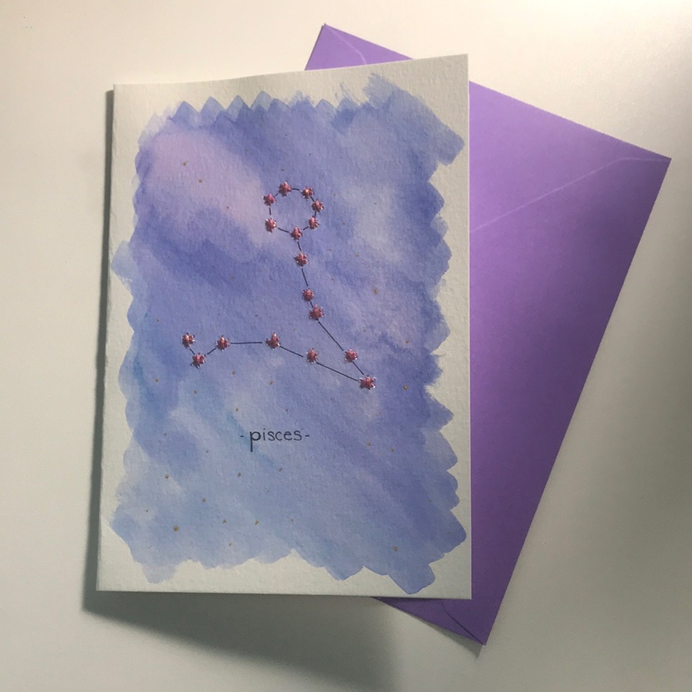 3 / $22 Handmade Cards | Pisces